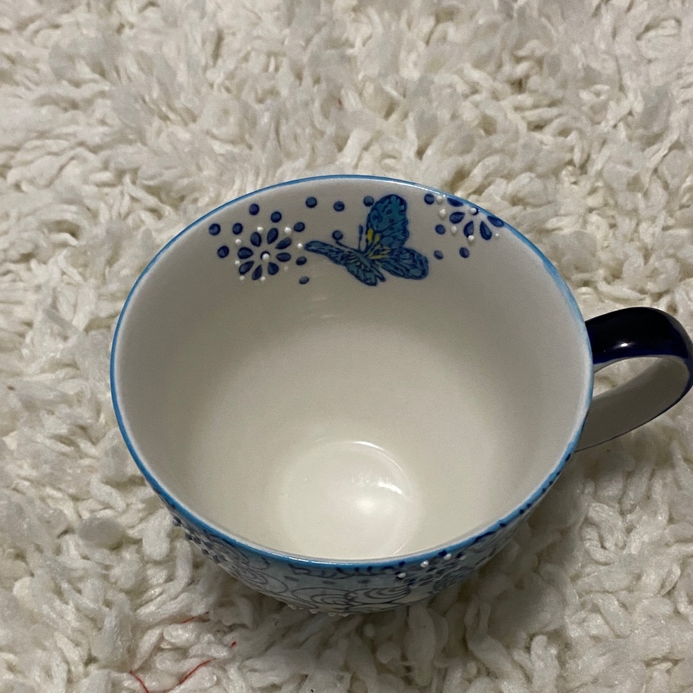 Dutch wax by coastline imports, elegant teacup style Blue Butterfly Ceramic Mug - Picture 4 of 16